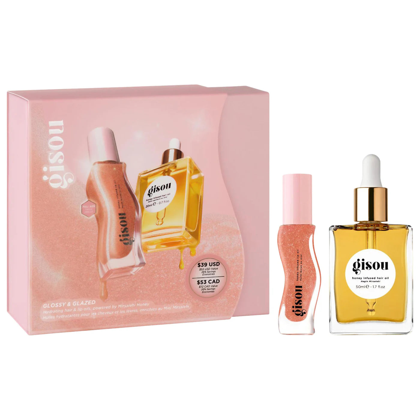 Sobre pedido: Gisou Glossy & Glazed Hair & Lip Oil Gift Set